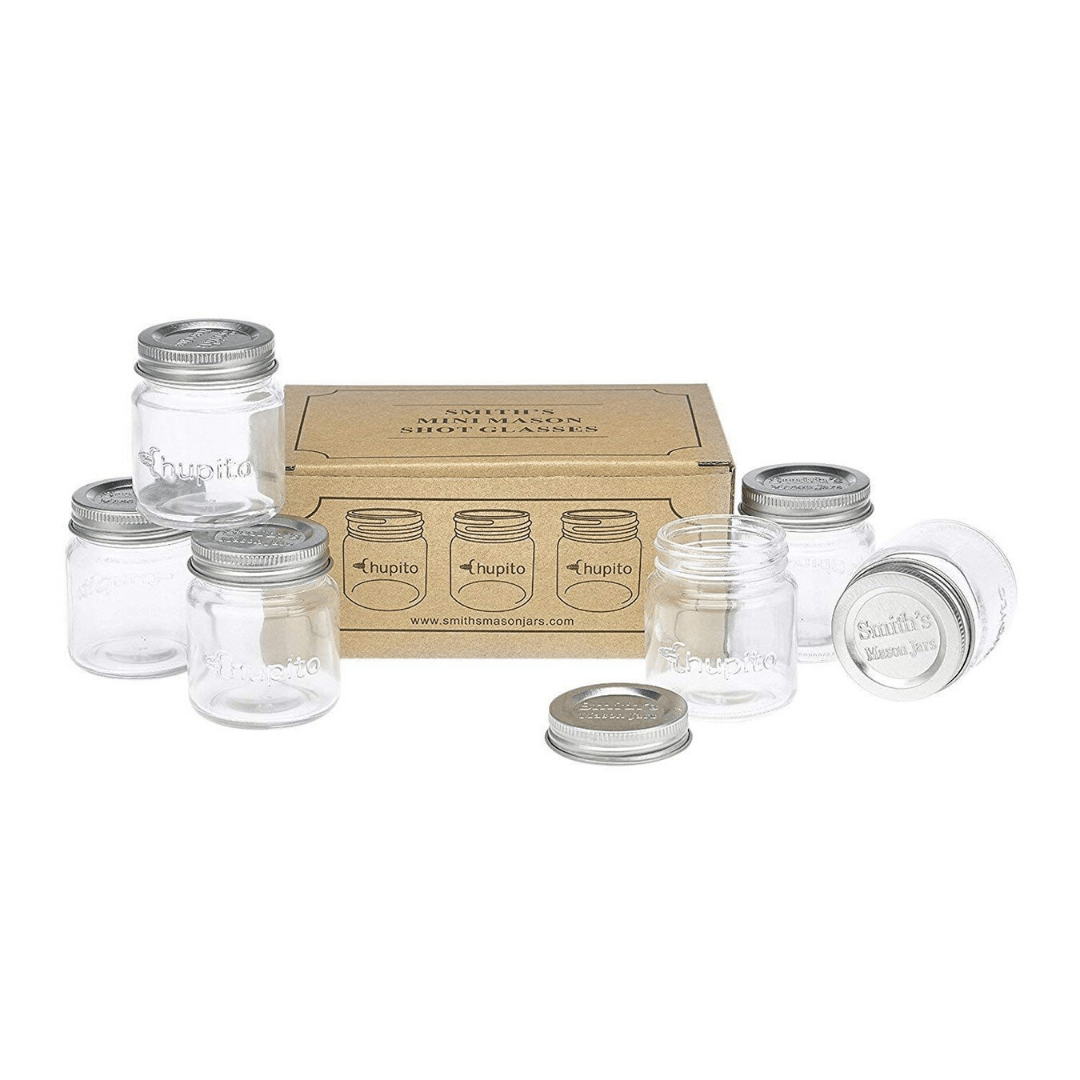 Mini Mason Jar with Plastic Lid and Jar Shot Glass Food Spice 