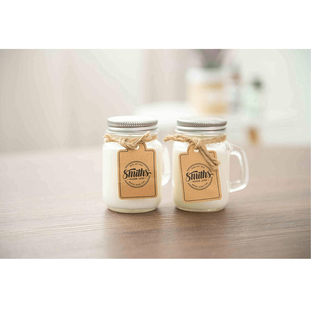 Gift for Her House Warming Gift Mini Mason Jar Soy Candle Peppermint Twist Soy Wax Candle 4 Oz Soy Candle