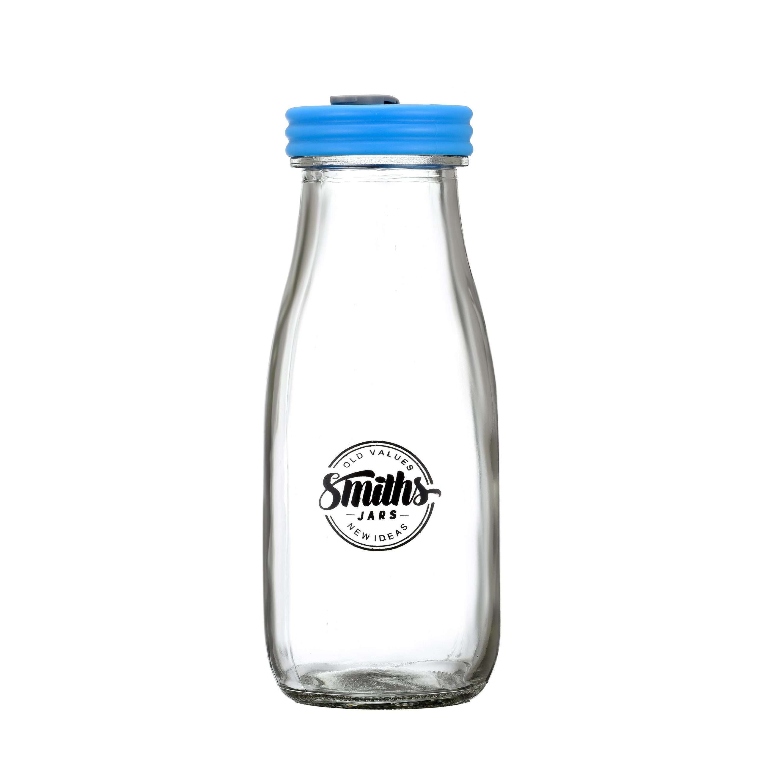 WHOLE HOUSEWARES  14 Oz Glass Milk Bottle Set of 8+Lids/Straws, 2.13 H  11.22 L 11.22 W - Fry's Food Stores