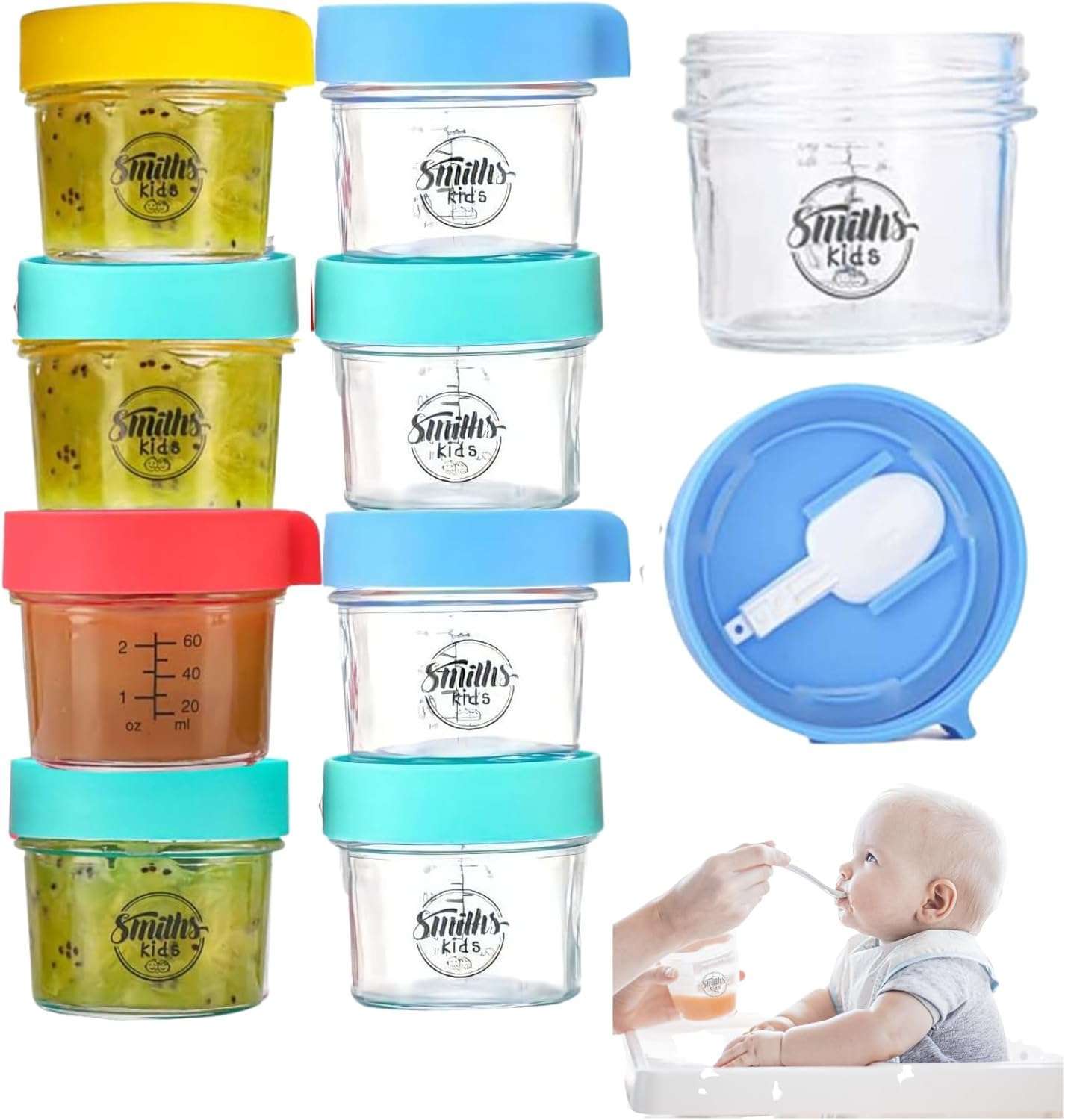 Smiths Mason Jars Glass Baby Food Storage Containers – Reusable